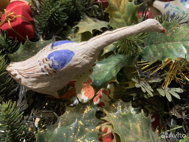 Снеговик Гусь Лиса Свин Вата елочная игрушка СССР