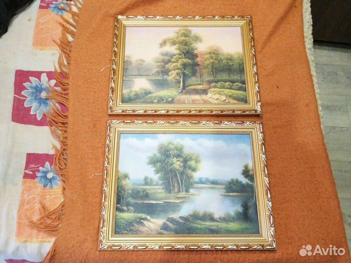 2 Картины на холсте 47,37см Отл сост