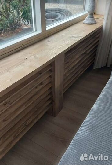 Подоконники из массива дерева, экраны радиаторов