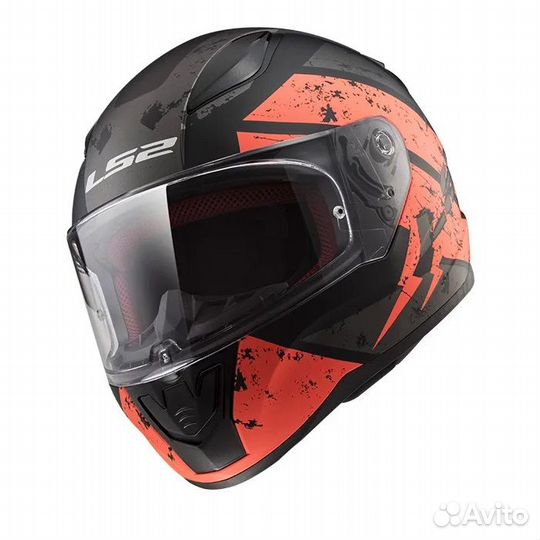 Мотошлем LS2 FF353 rapid deadbolt Black-Orange