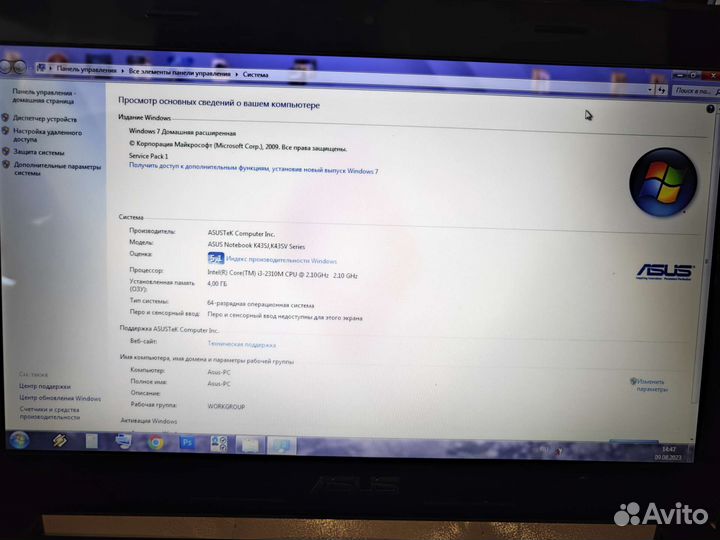 Ноутбук asus k43s