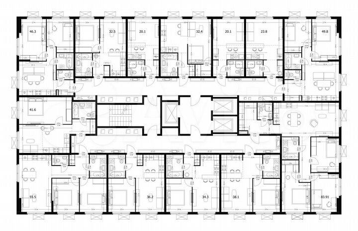 Квартира-студия, 83,9 м², 17/24 эт.