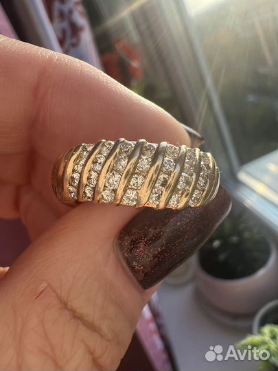 Золотое кольцо дорожка с бриллиантами 585 пр