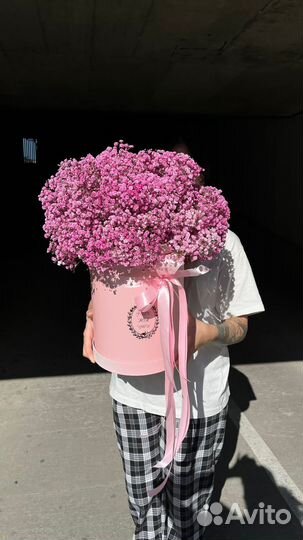 Цветы Гипсофила в коробке