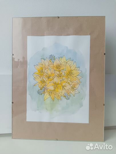 Картина живопись акварель цветы