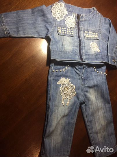 Джинсовый костюм для девочки