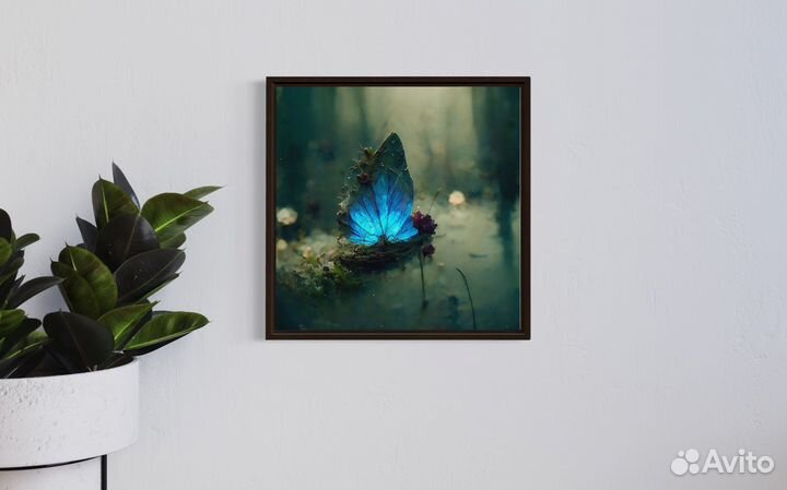 Картина Лесной Кораблик 40х40 см принт холст