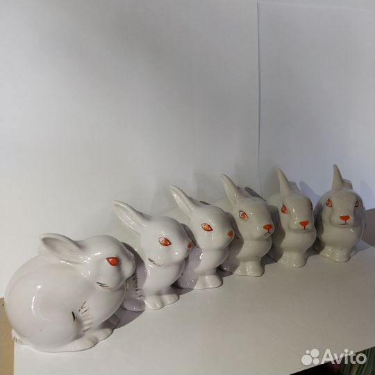 Фарфоровые статуэтки СССР зайцы