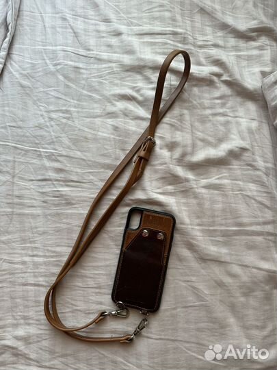 Чехол на iPhone 10 кожаный с картхолдером