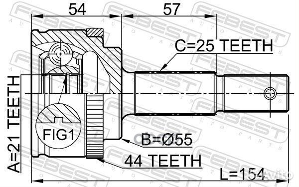 ШРУС наружный 21x55x25 nissan almera UK make N1