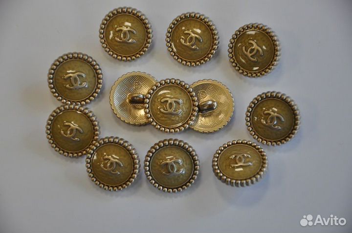 Пуговицы Chanel 18 мм - цвет бежевый