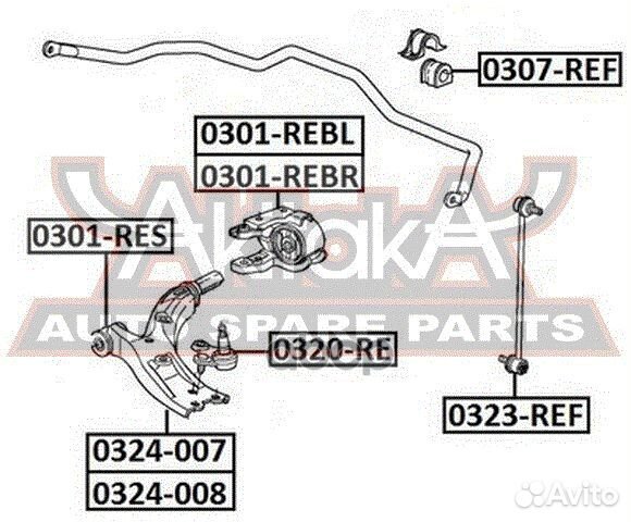 Рычаг нижний левый 0324-008 asva