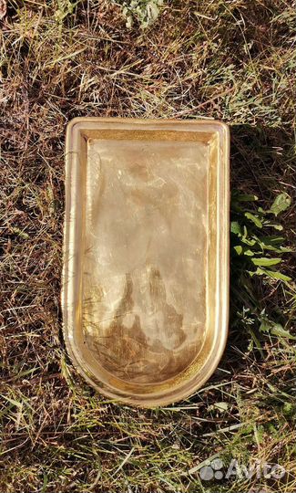 Поднос старинный латунный самоварный 40 см Оригина