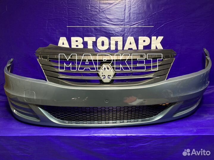 Бампер передний Renault Logan 09-14 Ф2 Голубой