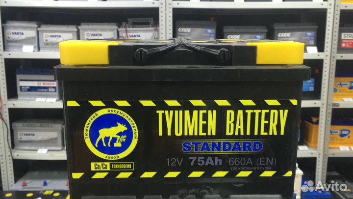 Аккумулятор 75Ач Тюмень Standard прямая полярность