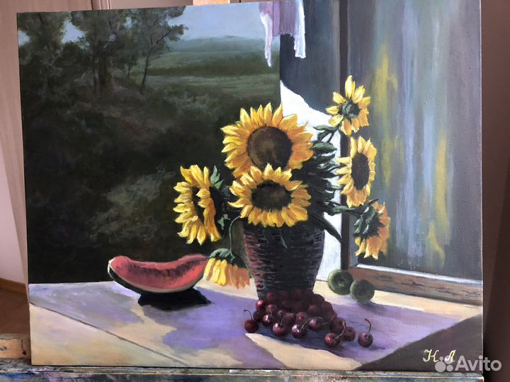 Картина маслом цветы