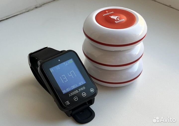 Кнопка вызова персонала Модель Премиум IP67 часы