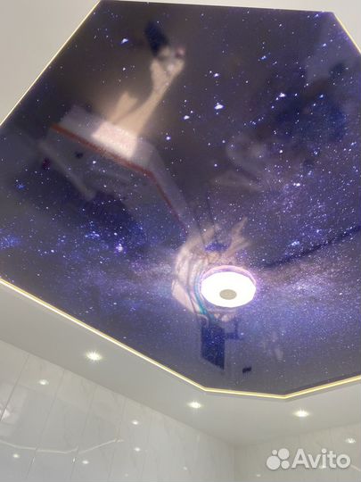 Натяжные потолки, слив воды, ремонт потолка