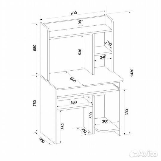 Стол компьютерный Интел-1 новый