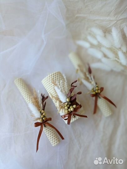 Свечи Семейный очаг из вощины, свадебные свечи