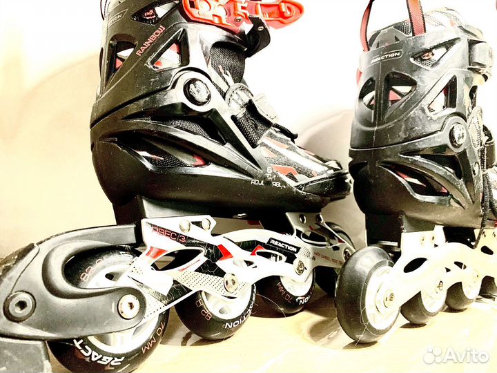 Коньки reaction раздвижные роликовые р.31-36