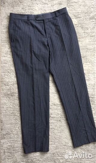 Брюки классические серо-синие 52