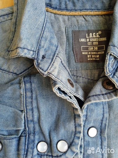 Джинсовая HM рубашка для мальчугана р.98