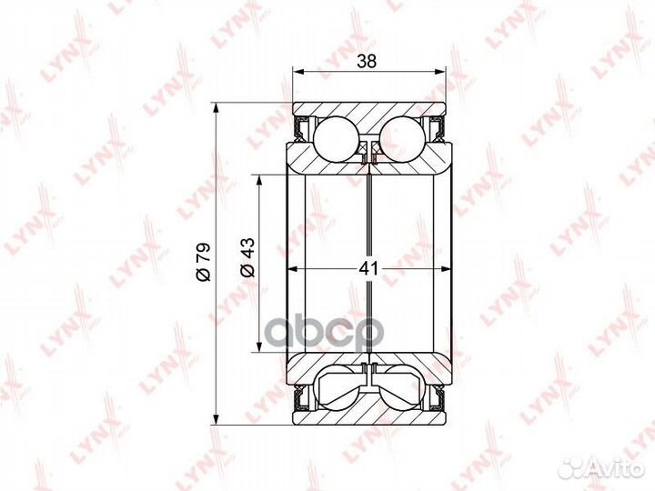 Комплект подшипника ступицы колеса перед Ho