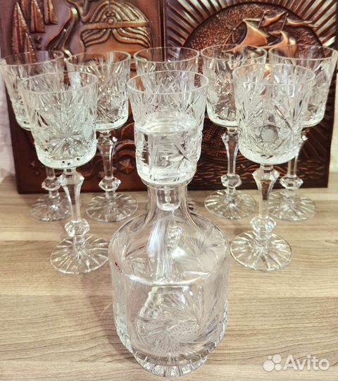 Бокалы фужеры кубки штоф СССР 8 шт