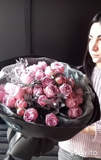 Розы пионовидные цветы букеты пионы