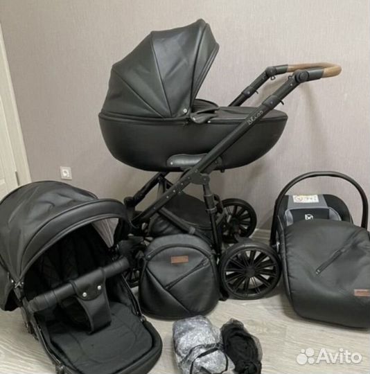 Коляска 3 в 1 эко кожа