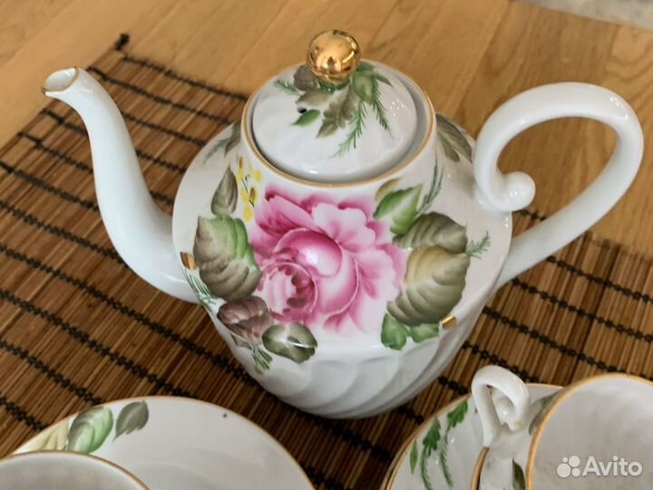 Сервиз кофейный Форма витая Роза