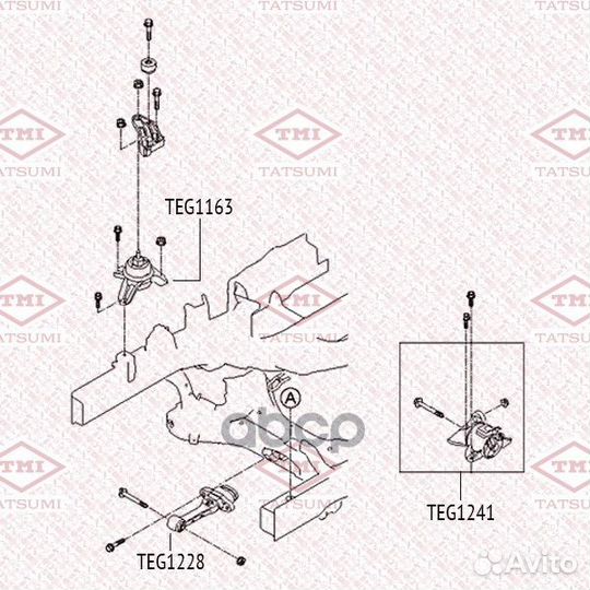 Опора двигателя правая TEG1163 tatsumi