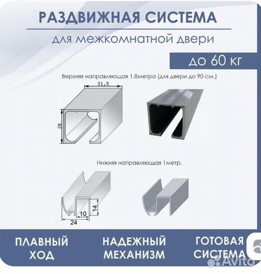 Раздвижная система для межкомнатной двери