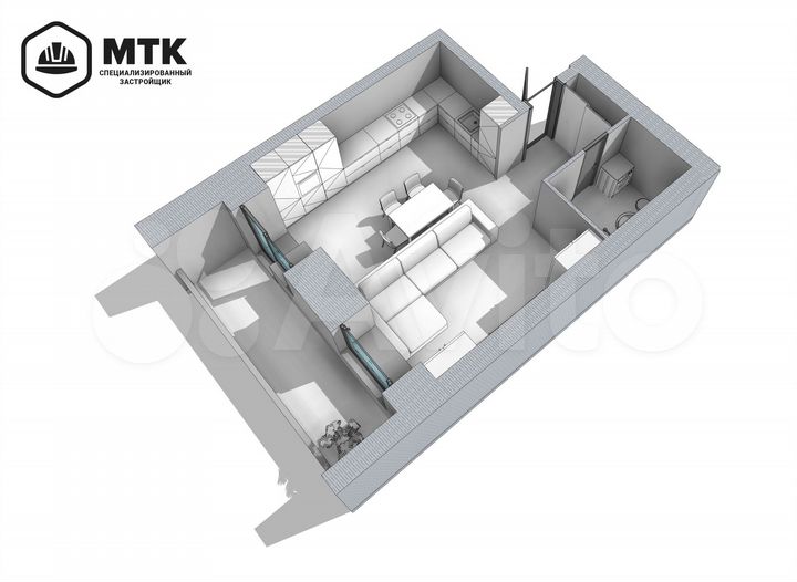 1-к. квартира, 39,2 м², 3/8 эт.