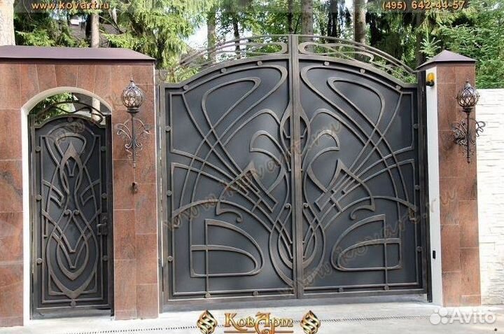 Красивые ворота кованые. арт: X763