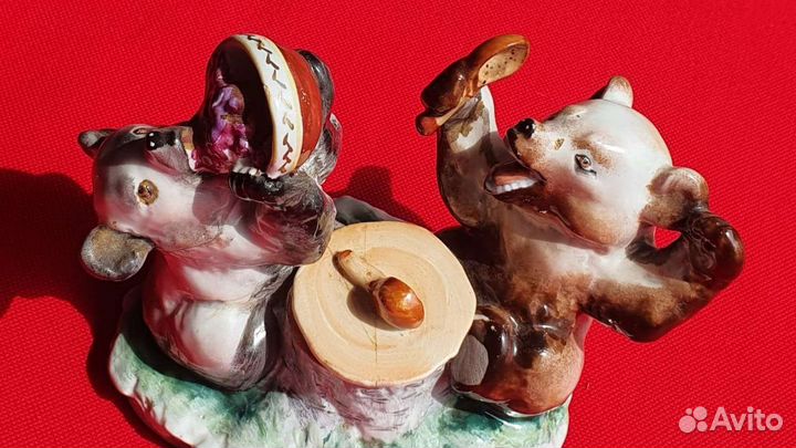 Чернильница Медведи на обеде, 1950 - 60 гг, лфз