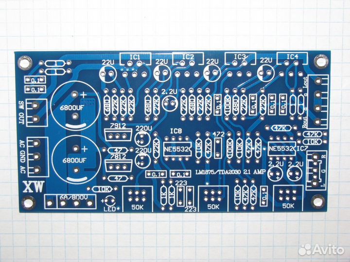 Плата усилит. мощн.2,1TDA2030A /LM1875Т и детали