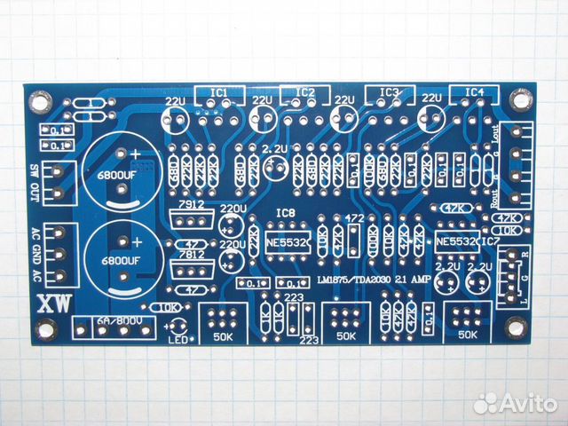 Плата усилит. мощн.2,1TDA2030A /LM1875Т и детали