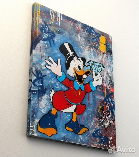 Картина современный арт Скрудж Микки Маус