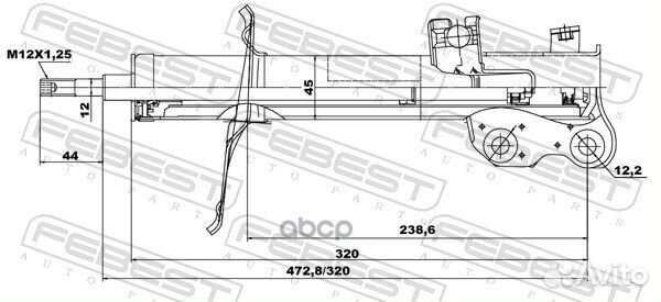Амортизатор перед лев 02666690FL Febest