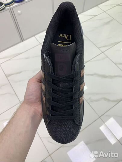 Кроссовки adidas superstar x dime чёрные