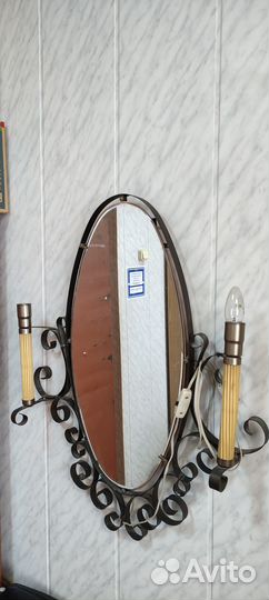 Зеркало овальное с подсветом большое. СССР