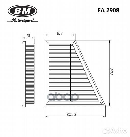 Фильтр воздушный BMW 5/X1 09- FA2908 BM-Motorsport
