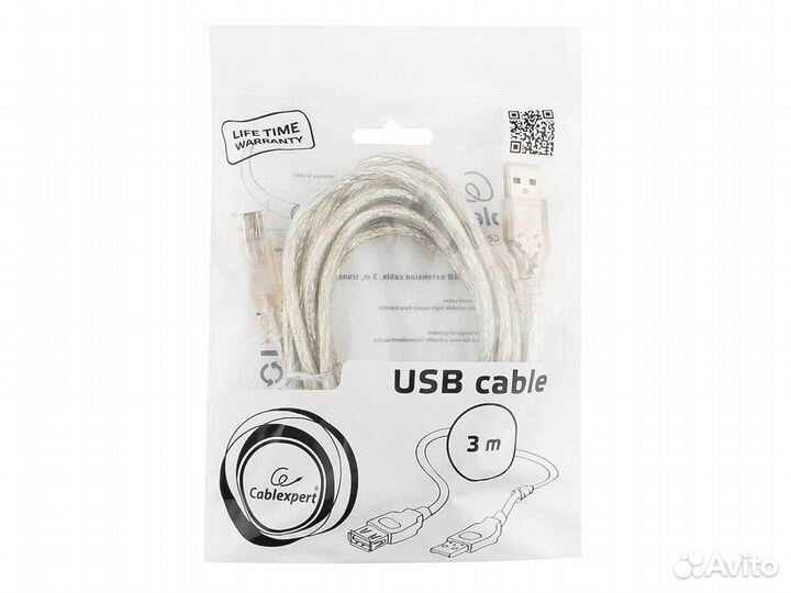 Кабель удлинитель USB 2.0 Cablexpert CCF-USB2-AMA