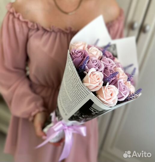 Мыльные розы, букеты к 1 сентября