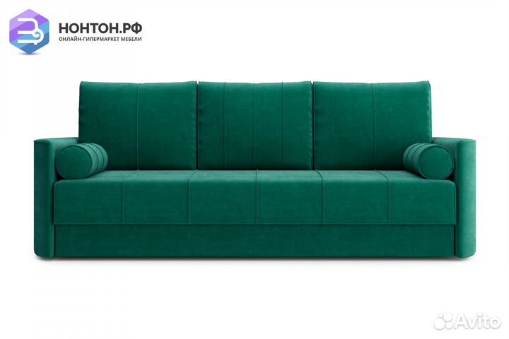 Диван еврокнижка Колибри 3-х местный изумрудный