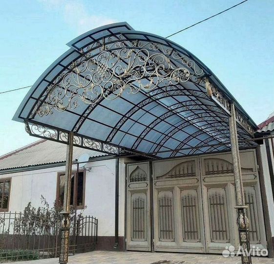 Кованные навесы из поликарбоната