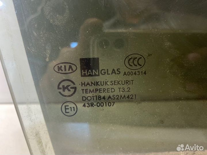 Стекло двери заднее левое Kia Spectra седан S6D