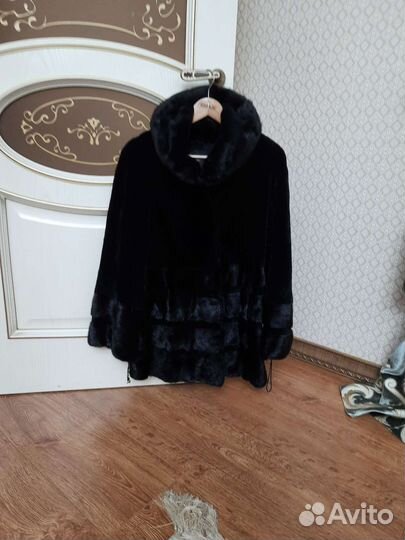 Шуба норковая с капюшоном